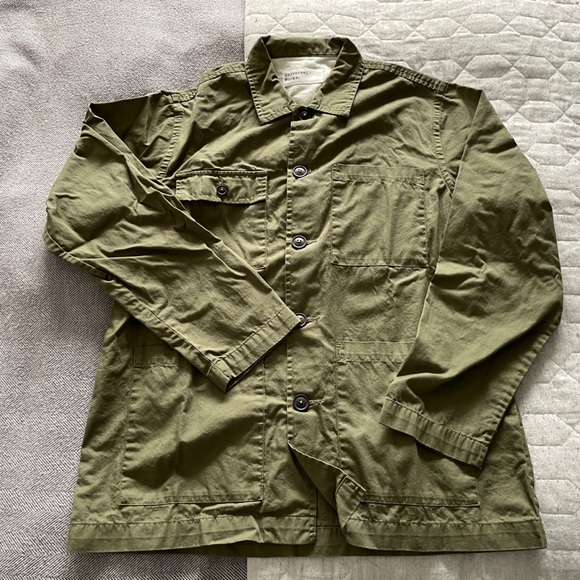 Universal Works Fine Twill Dockside Overshirt Green Size Small - Picture 1 of 5
